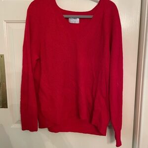 Old Navy Red V-Neck Sweater Soft Knit